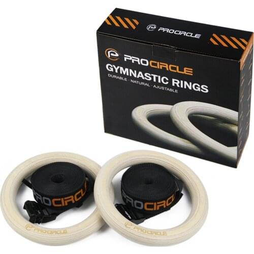 Fitness 100% Wood Gymnastic Rings 28mm/32mm Wooden Gym Rings with Enhanced Flexible Buckles & Durable Adjustable Straps