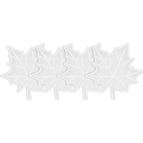4 Pieces Leaf Coaster Resin Molds, Epoxy Resin Casting Molds for Making Faux Agate Slice, Cup Mat, Candle Holder