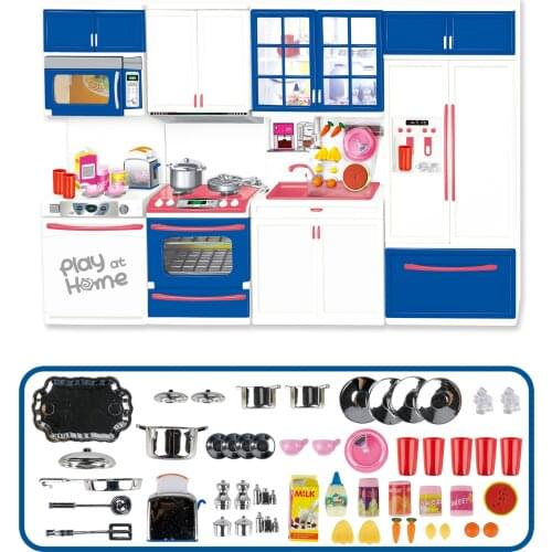 Kids Toys Childrens Play House Girl Cabinet Simulation Sound Effect Lighting Refrigerator Set Kitchen Toy Miniature Kitchen Set