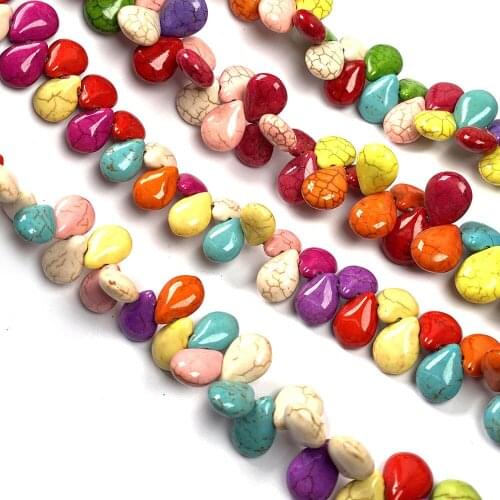 Stone Beads color Turquoises Drop shape Loose isolation Beads Semi-Finished For jewelry making DIY necklace bracelet accessories