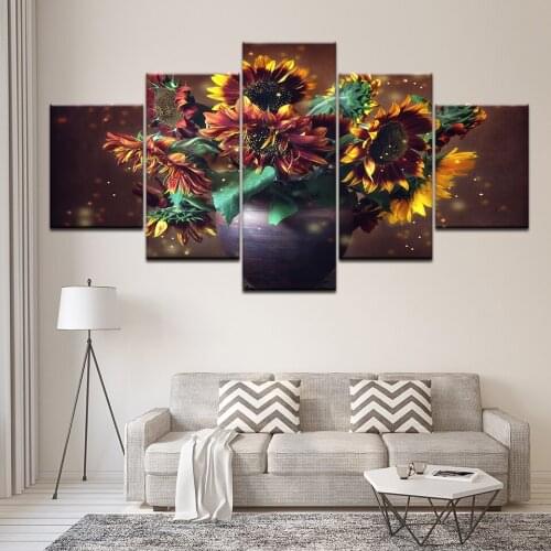 Canvas Prints Wall Art Pictures living room 5 panel sunflower scenery Paintings for bedroom wall Poster home decoration artwork
