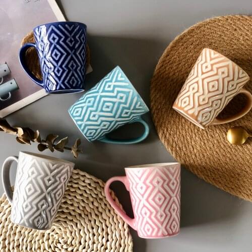 Nordic ins ceramics Creative personality taza de cafe, tazas de te leche, soporte de agua para amigosy ninos