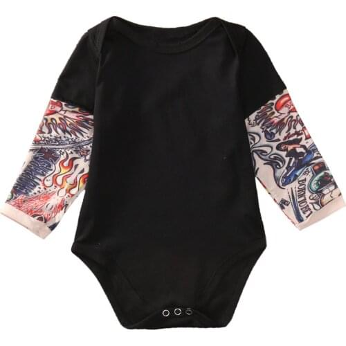 Baby Girls Boys Patchwork Rompers Long Sleeve Round Neck Infant Toddler Newborn Autumn Cotton Rompers Jumpsuits One Piece 0-24M