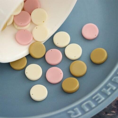 10 PCS 12mm Resin Round Charms Connector DIY Handmade Accessories For Jewelry Making