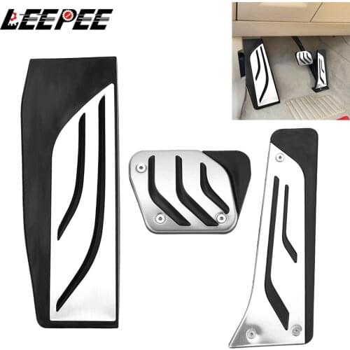 LEEPEE LHD Car Brake Accelerator Fuel Car Pedals Kit Footrest Pedal Cover AT Accelerator Gas Brake Foot Rest Pedal