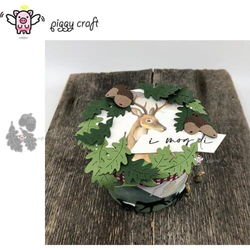 Piggy Craft metal cutting dies cut die mold Acorn leaf decoration Scrapbook paper craft knife mould blade punch stencils dies