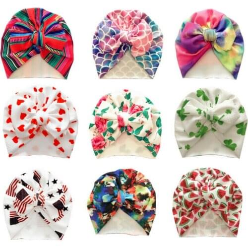 Cute Newborn Baby Infant Girl Hats Toddler Comfy Bowknot Hospital Cap Beanie Hat
