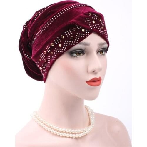 Fashion Women Winter Hats Soft India Hat Luxury Turban Hats Beanie Head Wrap Chemo Cancer Cap