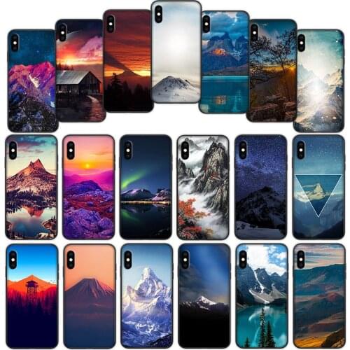 Mountain Forest Clouds Soft Cover Case for iPhone 7 8 6 6S 5 5S SE Plus