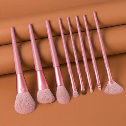 8pcs New Makeup Brushes Set Soft Hair Large Powder Blush Brush Wood Handle Make Up Brush Eyeshadow Eyebrow Lip Brush