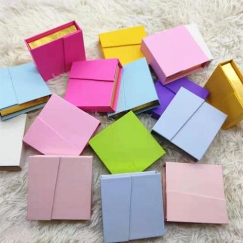 NEW print logo Eyelash Packaging Box Wholesale Lashes Boxes Empty Eyelash Package Boxes 8-25mm Lashes Square double-door Cases