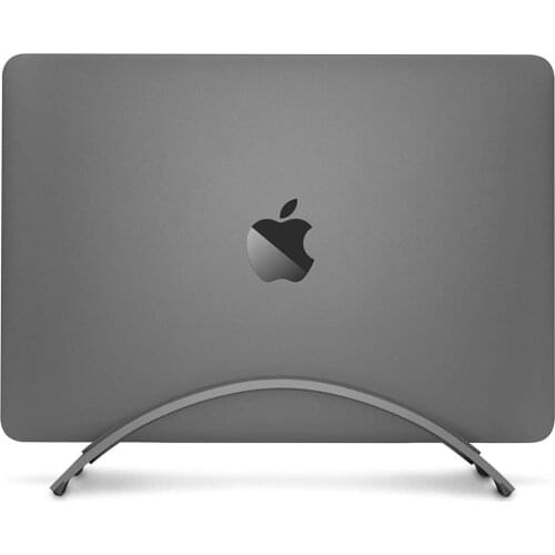 Aluminum Space-saving Laptop Vertical Stand Desktop Erected Holder for MacBook Pro Air Retina 3pcs Silica Gel Pad Available