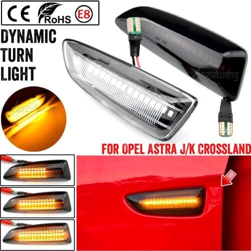 Sequential Dynamic LED Side Marker Turn Signal Light For Opel Astra J K 2015 Zafira C Insignia B Grandland Crossland X 2017-2019