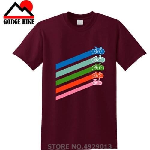 Rainbow bike strip eMen 3D T-Shirts Short Sleeve Cool Colorful Bikes Clothes MTB bicycle Teenager DIY T Shirt male tshirt torro