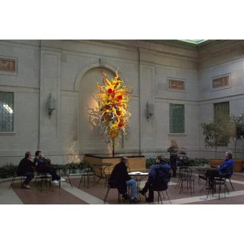 Multi Color Hand Blown Glass Chandeliers Modern Art Deco LED Lighting Fixture