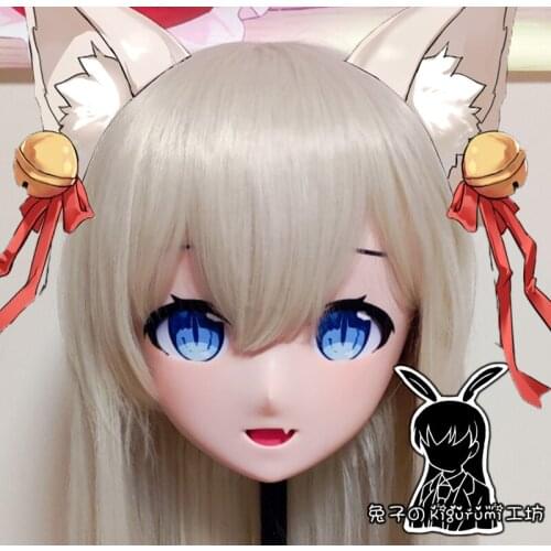 RB1235)Customize Handmade Crossdress Full Head Female/Girl Resin Japanese Cartoon Character Animego Cosplay Kigurumi Mask