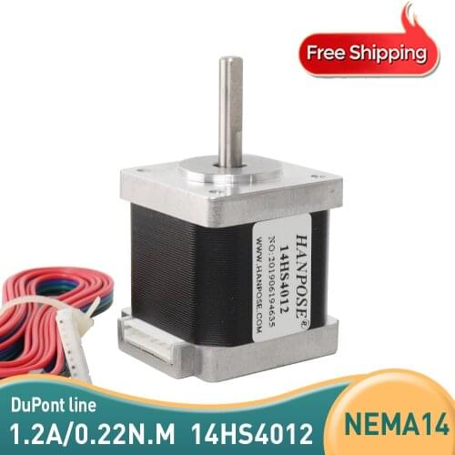 Free shipping 40mm Nema14 Stepper Motor 35 motor Nema 14 motor 35BYGH 1.2A (14HS4012) motor 4-lead for 3D printer