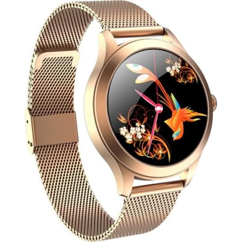 Smart Band Women Smartwatch Full Touch Stainless Steel IP68 Waterproof Heart Rate Sleep Tracker for Android IOS Ladies Watch