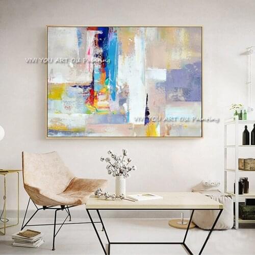 The Speacial Handmade Color Brush Purple White Black Red Oil Painting On Canvas Creative Wall Art Picture For Office Home Decor