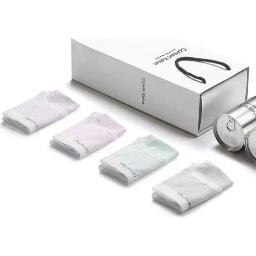 Caiwen Kelun 4 Pcs Gift Box Womens Breathable Underwear Ice Silk Seamless Ultra-thin Breathable Antibacterial Lace edge Briefs