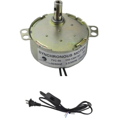 TYC-50 110V/220V 2.5-3RPM Synchronous Incubator Motor Turn The Eggs Kit With Lamp Cord 1.8m Length Power Cord Switch Plug