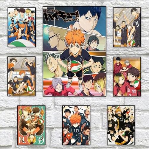 Japanese Animation Haikyuu!! Anime Posters And Prints Volleyball Canvas Painting Wall Art Pictures Living Room Home Decoration