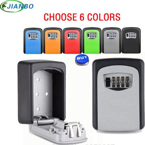 4 Digit Metal Outdoor Gun Safe Key Boxs Password Key Storage Organizer Boxes Security Lock Box Wall Mount Hidden Secret Safe Box