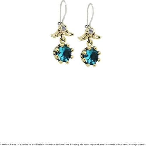 Silver Aquamarine Cubic Zirconia Women Earrings