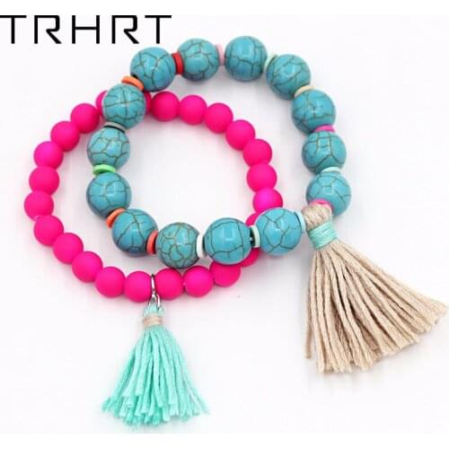 Natural Stone Femme Handmade Beads Bracelets Ethnic Jewelry Gifts Handmade Colorful beads Bracelets For Women