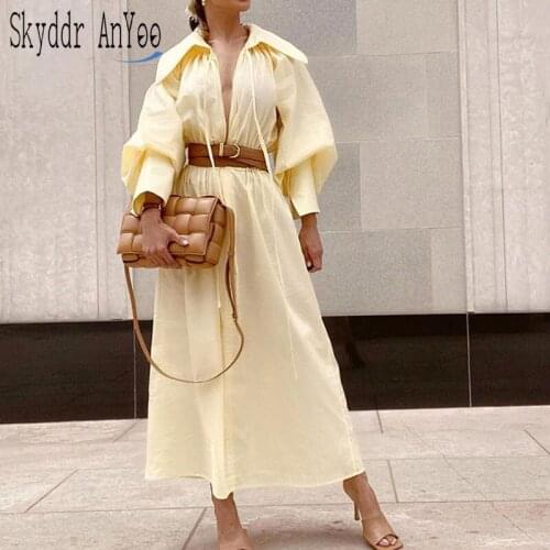 2020 Autumn Long Shirt Dresses For Women Long Sleeve V-Neck Slim Black Red Midi Chic Party Dress A-Line Elegant Vestidos Largos