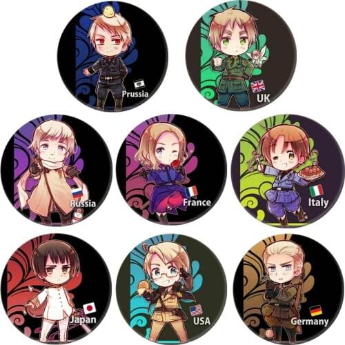 Anime Axis Powers Hetalia Cosplay Badge Russia Italy United States Brooch Pin Accessories For Clothes Backpack Decoration gift