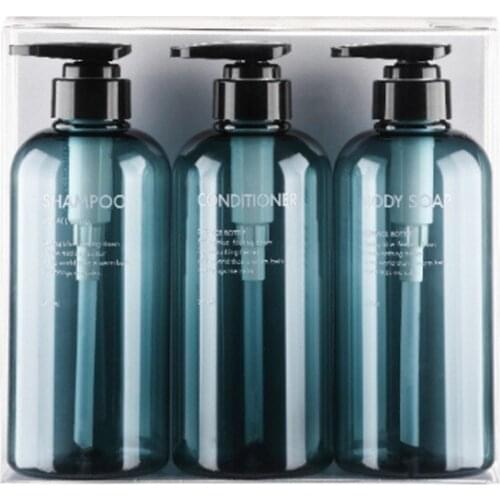 1Set Large Capacity Lotion PVC Safety Dispenser Shower Gel Empty Refill Pump 500ml Bottle Soap Holder Soap Travel Storage Bottle