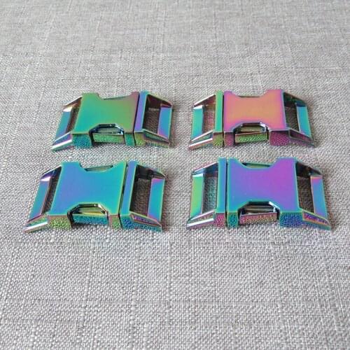 1Pcs 25mm Rainbow Metal Release Belt Buckle For Pet Dog Collar Paracord Necklace Garment Sewing Accessory Snap Hook Clip Clasp