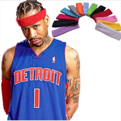 1Piece Quality Cotton Sweatband Sports Unisex Sweat Headband Runnning Basketball Yoga Hair Band Elastic Head Band Sport Safety