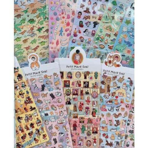 1pcs kawaii Cartoon Animal Watermelon Sticker Pocket Diary DIY Decoration Bronzing Student Supplies