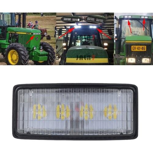 1Pcs Tractor LED for John Deere Front Exterior Lamp 20W 10-30V Rectangle Work Light Waterproof Farm Vehicle