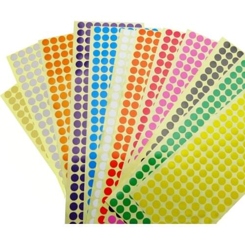14Sheets Assorted Color Removable Color Coding Labels Round Dot Stickers for Crafts Making Notes Marks Playing Games 2310 Dots