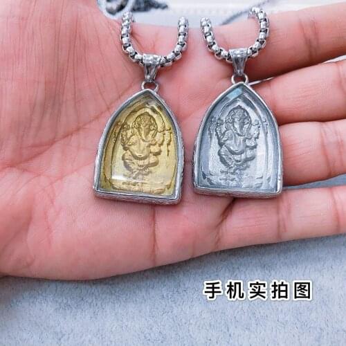 189 # Southeast Asia Thailand Temple Greco Buddhist pocket talisman Omnipotent Ganesha wealth God Buddha card Pendant Amulet