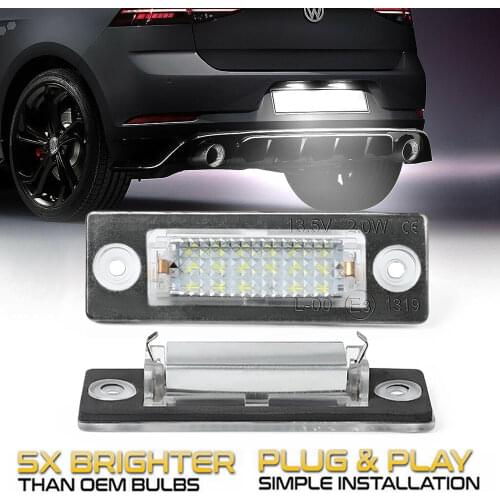 LED License Number Plate Lights For VW T5 T6 Transporter Jetta 5 Passat B6 B5.5 Golf 4 Syncro 5 Touran CaddySkoda Superb Octavia