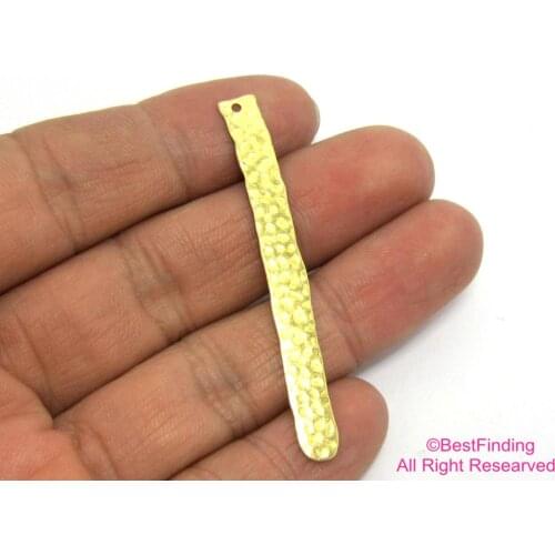 30pcs Hammered Raw brass Long pendant 55x6mm Raw brass stick earrings findings R457