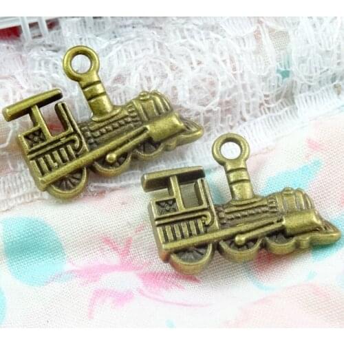 30 Pieces/Lot 17*22MM Vintage Locomotive Charms Fashion Metal Alloy Diy Jewelry Handmade Locomotive Pendant Charms