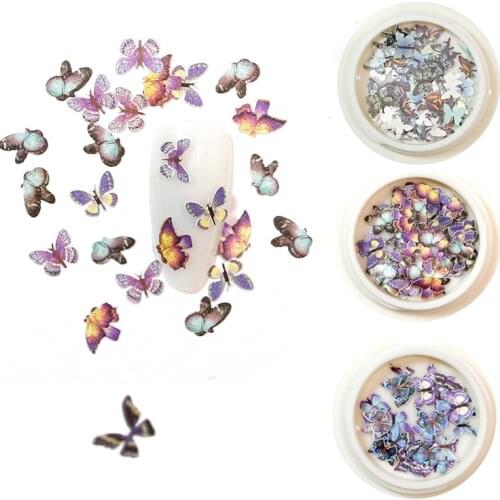 New 1 Box Butterfly Sequins 3D Nail Art Decorations Emulational Design Japanese Style Decor for Nail Art Accessories