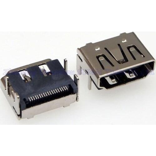 5pcs 19Pin HDMI Jack HDMI Female Socket 90 degree Two Rows Pin 4 DIP Foot
