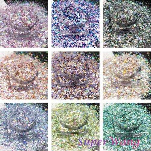 500g 0.5KG 12 Color Nail Art Glitter For Face Body Eye Candy Color Flakes Irregular Manicure Nail Decoration Colorful Sequins