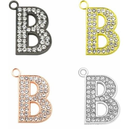 Rose gold color 1pc A-Z 35mm clear full rhinestone hang Letters Dangle letters Jewelry Making