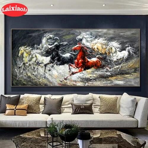 5D DIY Diamond Embroidery Abstract animal art galloping horse Diamond Painting Cross Stitch Mosaic New Arrival Wall Art