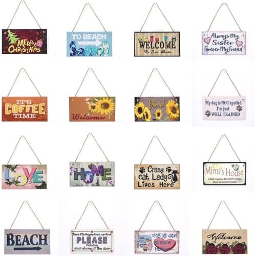 DIY Diamond Painting Wall Hanging Tag Art Diamond Embroidery Flowers Animal Picture Mosaic Rhinestone Painting Home Decor Crafts