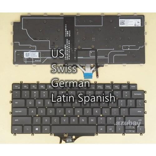 US / Swiss CH / German DE / Latin Spanish Keyboard for DELL Latitude 9510 2 in 1, DLM19F3 01JHJY 0J1TWW 0K4PVD 0D2MDX, Backlit