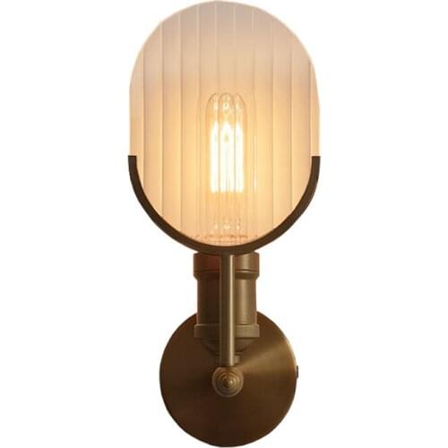 American Retro Bedside Glass Loft Wall Lamps Industrial Aisle Lamp Living Dining Room Luxury Classic Sconces Lights Lighting