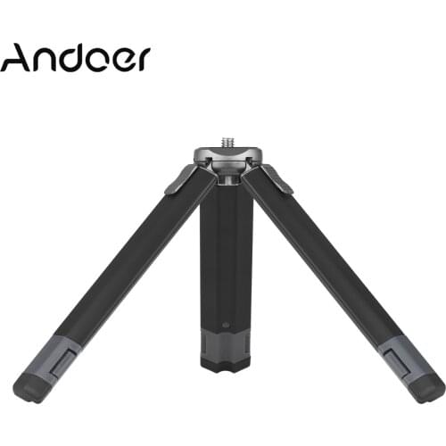 Andoer WJ-131 Mini Portable Desktop Tripod Light Weight Aluminum Alloy Tripod with 2 Angles 4 Levels Max Load 3KG for Smartphone